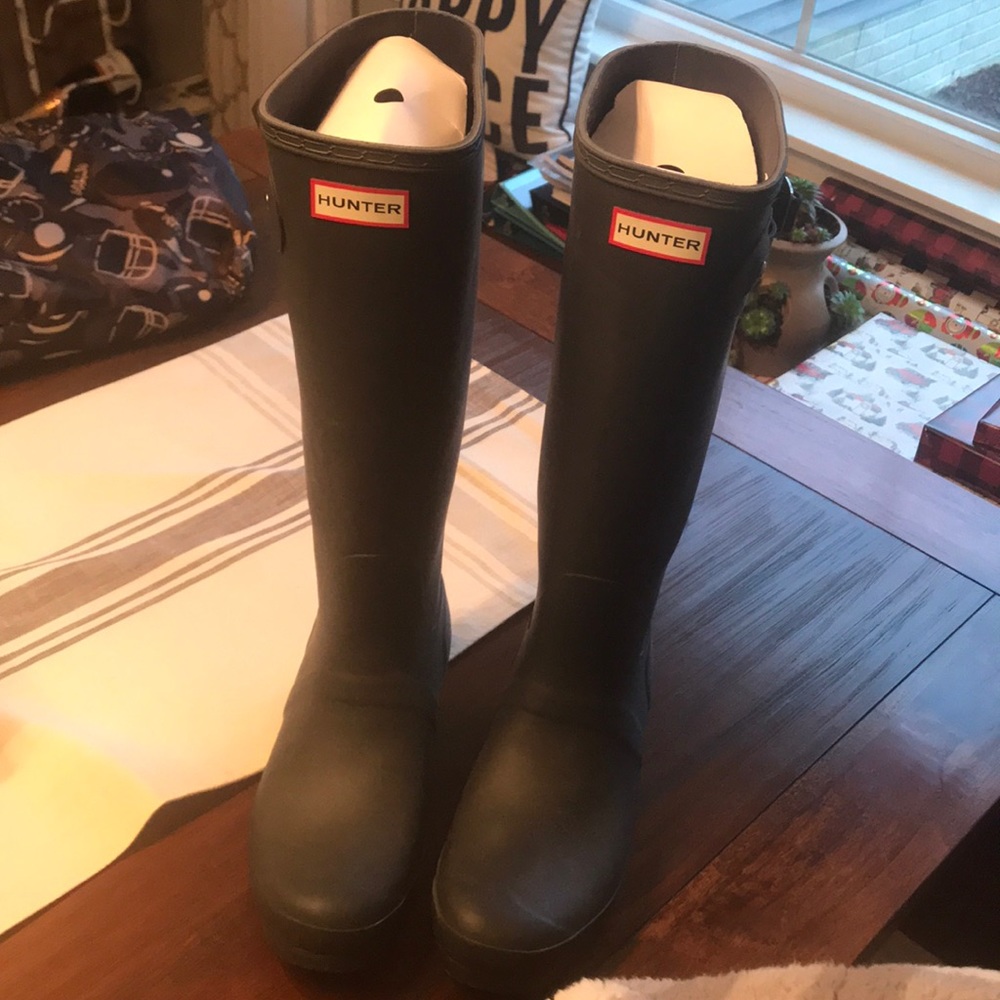 Hunter original tall dark slate size 10